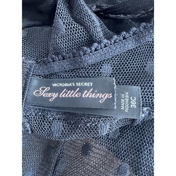 Victoria's Secret 2006 Sexy Little Things Chemise Lingerie 36C Black Polka Dot - Picture 6 of 8